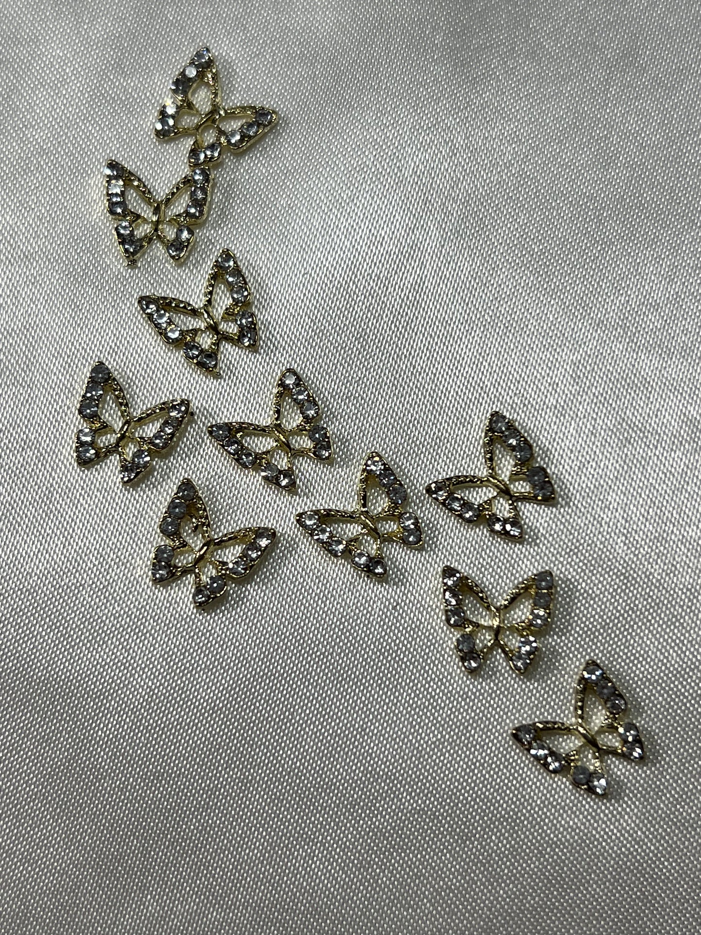 GOLD MINI BUTTERFLIES NAIL CHARMS